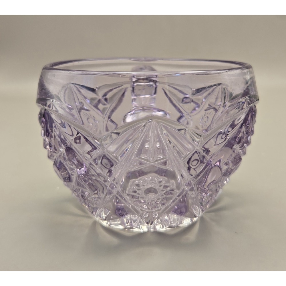 Lilac Crystal Cup Starburst Pattern. Hand Crafted 1990's (#19) - Picture 2 of 10